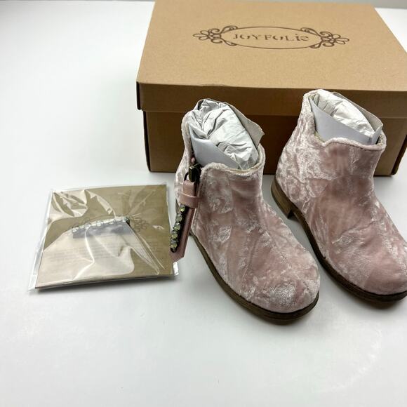 NEW Joyfolie Arya Boots in Pink Velvet with Clip - Picture 1 of 6